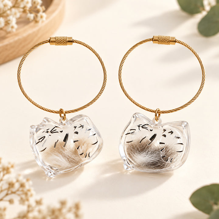 Clear Cat Fur Keepsake Pendants — Set of 2 — image 1 of 6