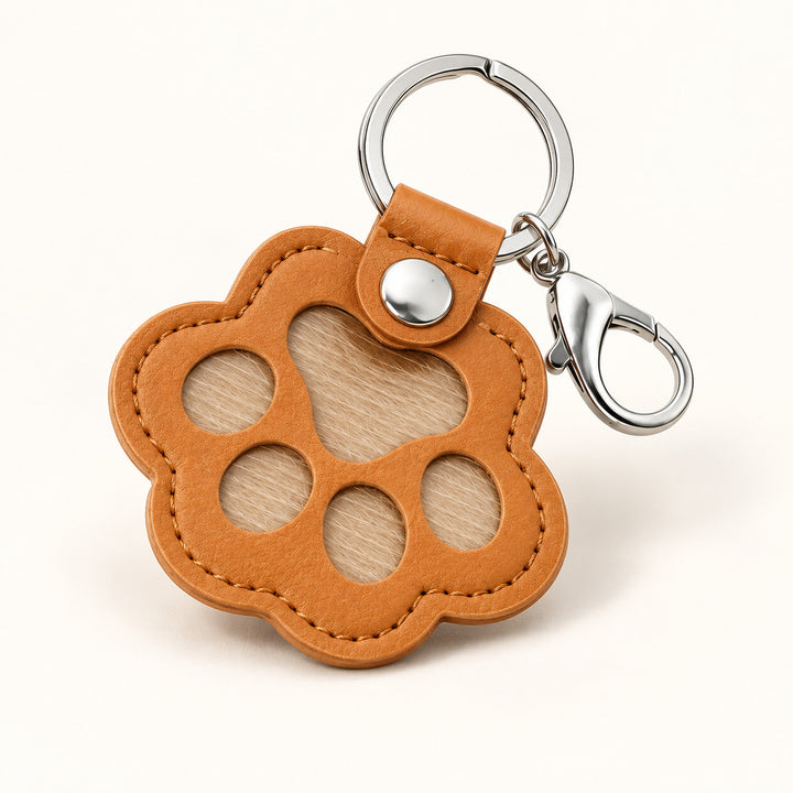 PU Leather Paw Fur Keepsake Keychain — image 1 of 6