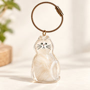 Clear Sitting Cat Fur Keepsake Pendant — image 1 of 6