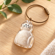 Clear Sitting Cat Fur Keepsake Pendant — image 2 of 6