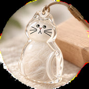 Clear Sitting Cat Fur Keepsake Pendant — image 4 of 6