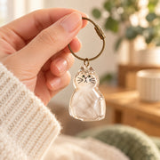 Clear Sitting Cat Fur Keepsake Pendant — image 5 of 6