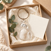 Clear Sitting Cat Fur Keepsake Pendant — image 6 of 6