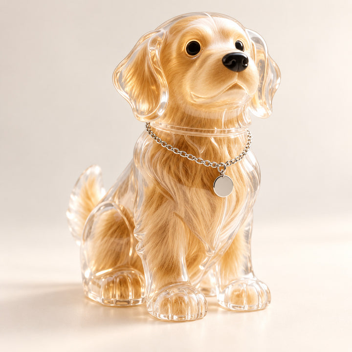 Clear Dog-Shaped Pet Hair Keepsake Box — image 1 of 6